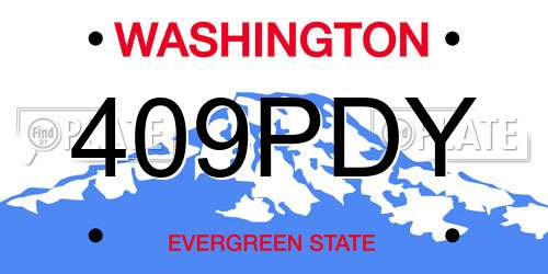 409PDY Washington License Plate