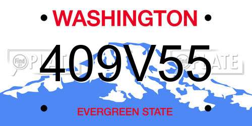 409V55 Washington License Plate