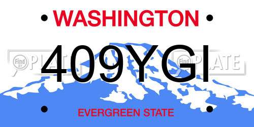 409YGI Washington License Plate