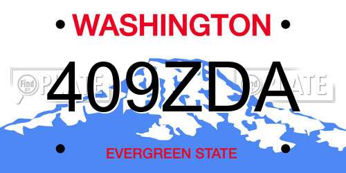 409ZDA Washington License Plate