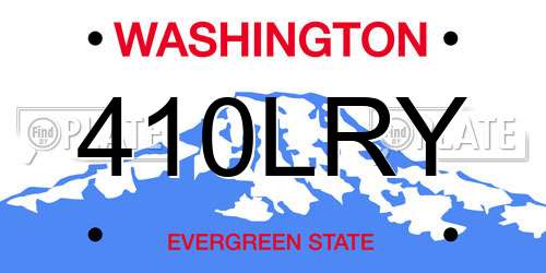 410LRY Washington License Plate