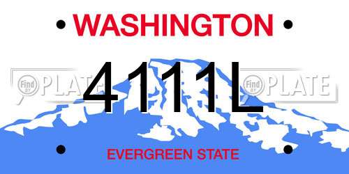 4111L Washington License Plate