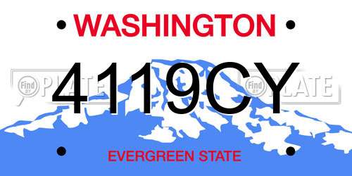 4119CY Washington License Plate