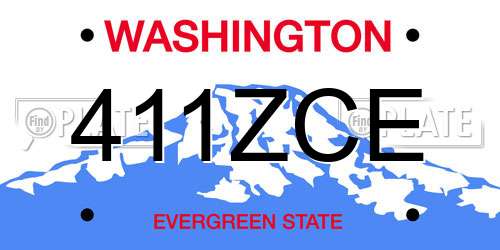 411ZCE Washington License Plate