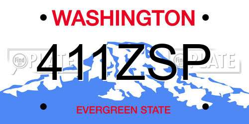 411ZSP Washington License Plate