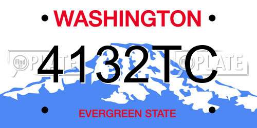 4132TC Washington License Plate