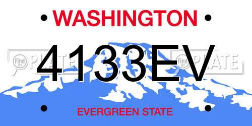 4133EV Washington License Plate