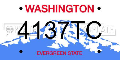 4137TC Washington License Plate