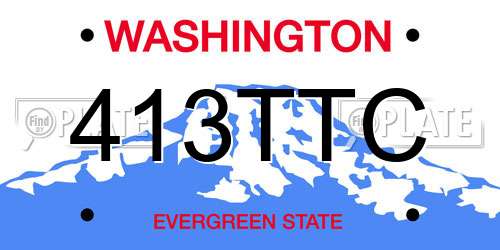 413TTC Washington License Plate