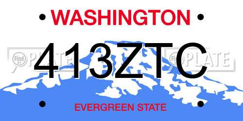 413ZTC Washington License Plate
