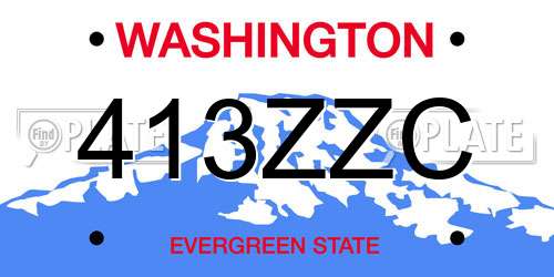 413ZZC Washington License Plate