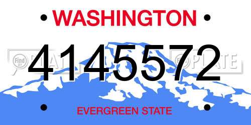 4145572 Washington License Plate