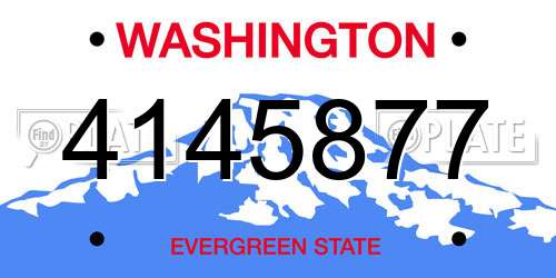 4145877 Washington License Plate