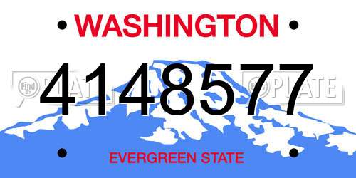 4148577 Washington License Plate