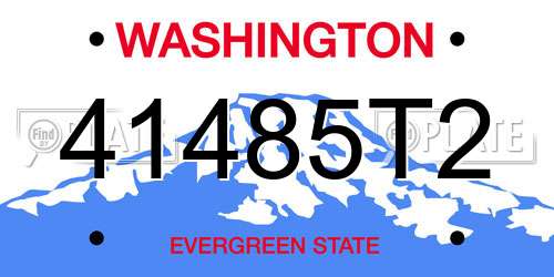 41485T2 Washington License Plate