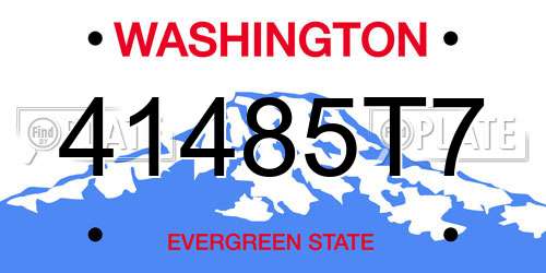 41485T7 Washington License Plate