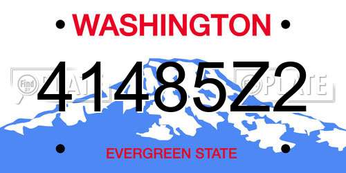 41485Z2 Washington License Plate