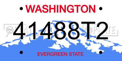 41488T2 Washington License Plate