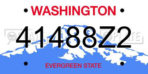 41488Z2 Washington License Plate