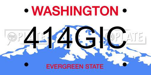 414GIC Washington License Plate
