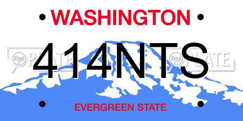 414NTS Washington License Plate