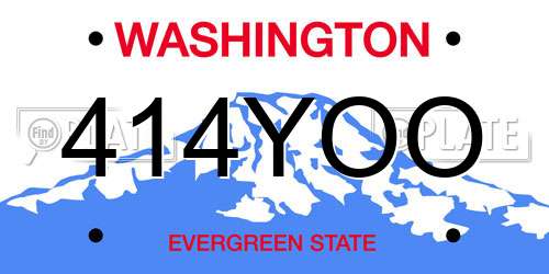 414YOO Washington License Plate