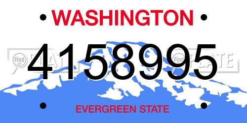 4158995 Washington License Plate