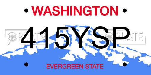 415YSP Washington License Plate