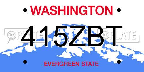 415ZBT Washington License Plate