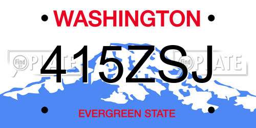 415ZSJ Washington License Plate