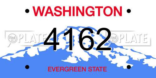 4162 Washington License Plate