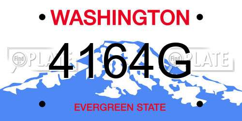 4164G Washington License Plate
