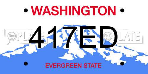 417ED Washington License Plate
