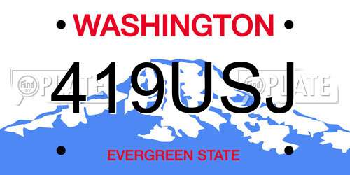 419USJ Washington License Plate