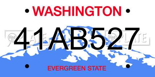41AB527 Washington License Plate