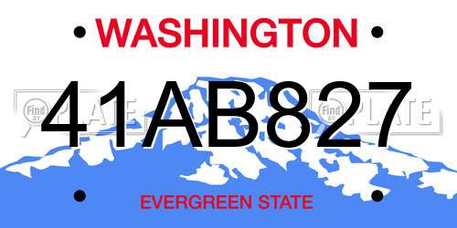 41AB827 Washington License Plate