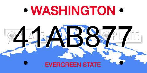41AB877 Washington License Plate