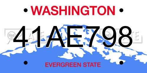 41AE798 Washington License Plate