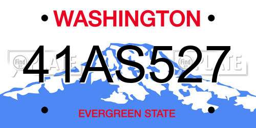 41AS527 Washington License Plate