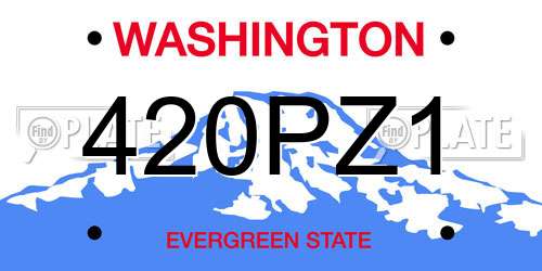 420PZ1 Washington License Plate