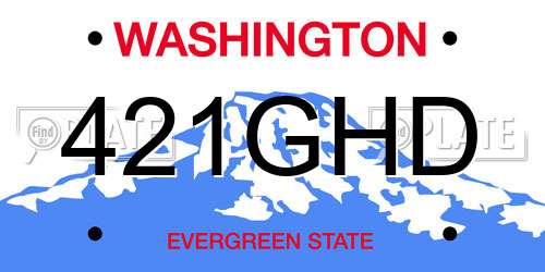 421GHD Washington License Plate