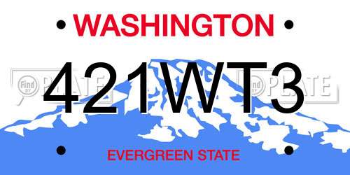 421WT3 Washington License Plate