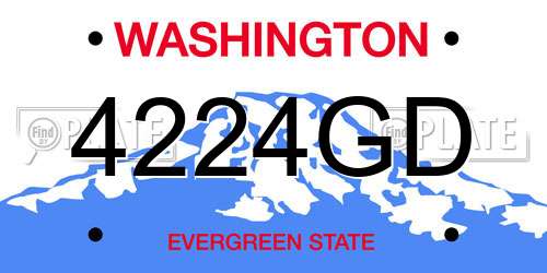 4224GD Washington License Plate