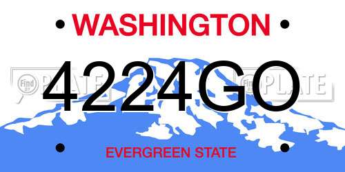 4224GO Washington License Plate