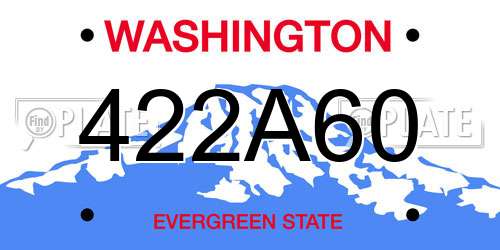 422A60 Washington License Plate