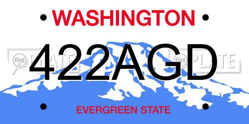 422AGD Washington License Plate