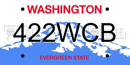 422WCB Washington License Plate