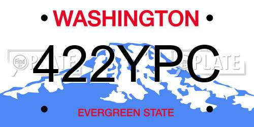 422YPC Washington License Plate