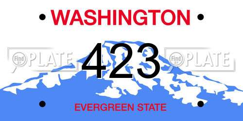 423 Washington License Plate