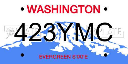 423YMC Washington License Plate